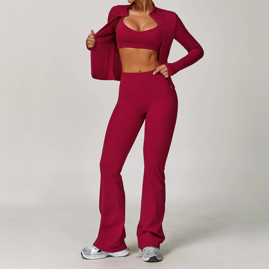 Gym Outfit Women Tracksuit 2/3PCS Yoga Suit Sports Set Running Workout Clothe Long Sleeve Sports Bra Athletic Wear Yoga Clothing