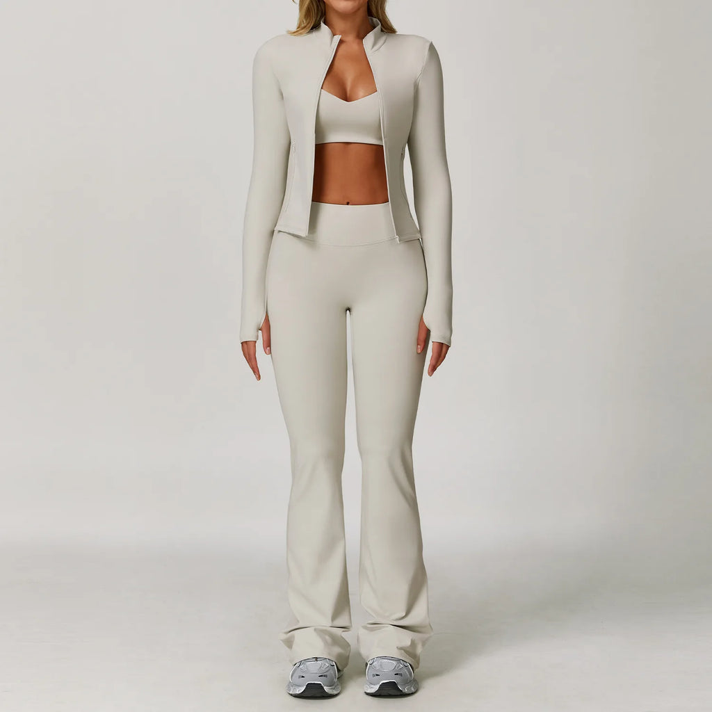 Gym Outfit Women Tracksuit 2/3PCS Yoga Suit Sports Set Running Workout Clothe Long Sleeve Sports Bra Athletic Wear Yoga Clothing